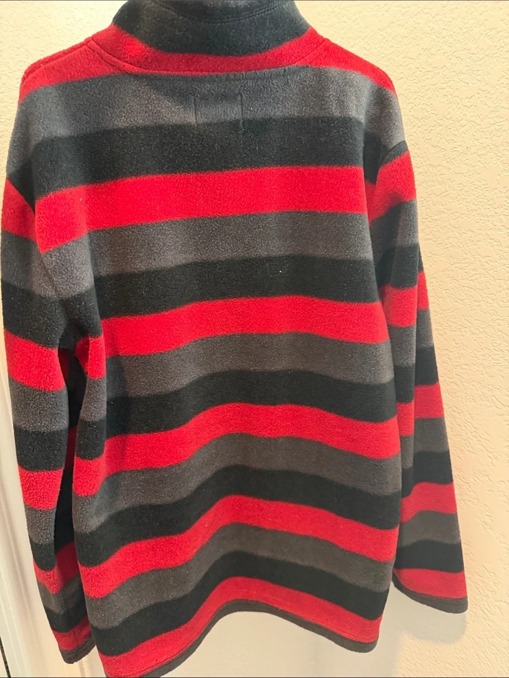 The Children's Place Red and Gray Striped Half-Zip Sweater